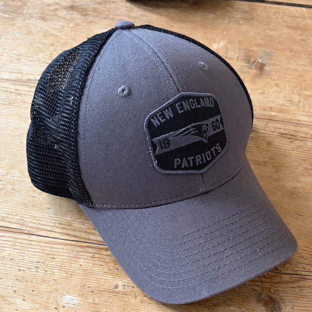 England Patriots Mesh and Twill Cotton Cap Grey and Black One Size